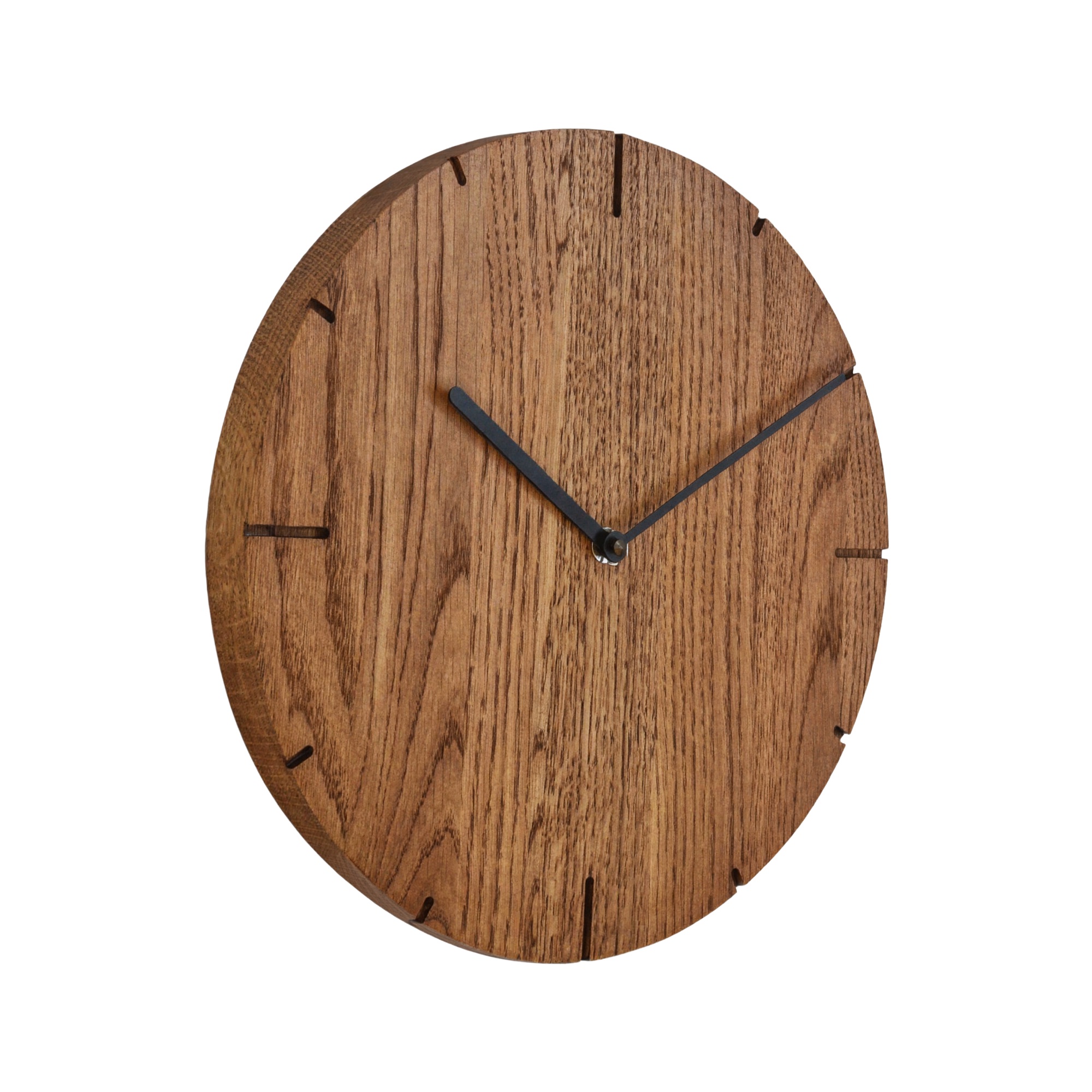 AMS natuhr Quarz-Wanduhr Solide, Eiche dunkel W8002D