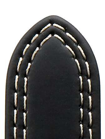 Lederband Colorado 18mm schwarz mit beiger Naht mit Doppelnaht