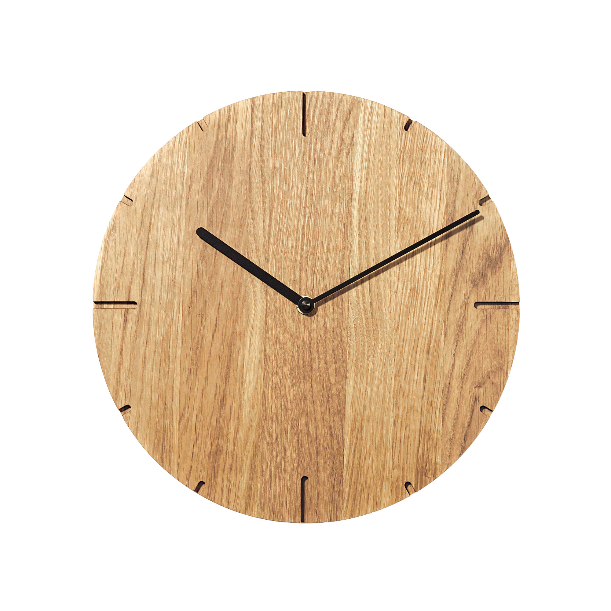 AMS natuhr Quarz-Wanduhr Solide, Eiche W8002
