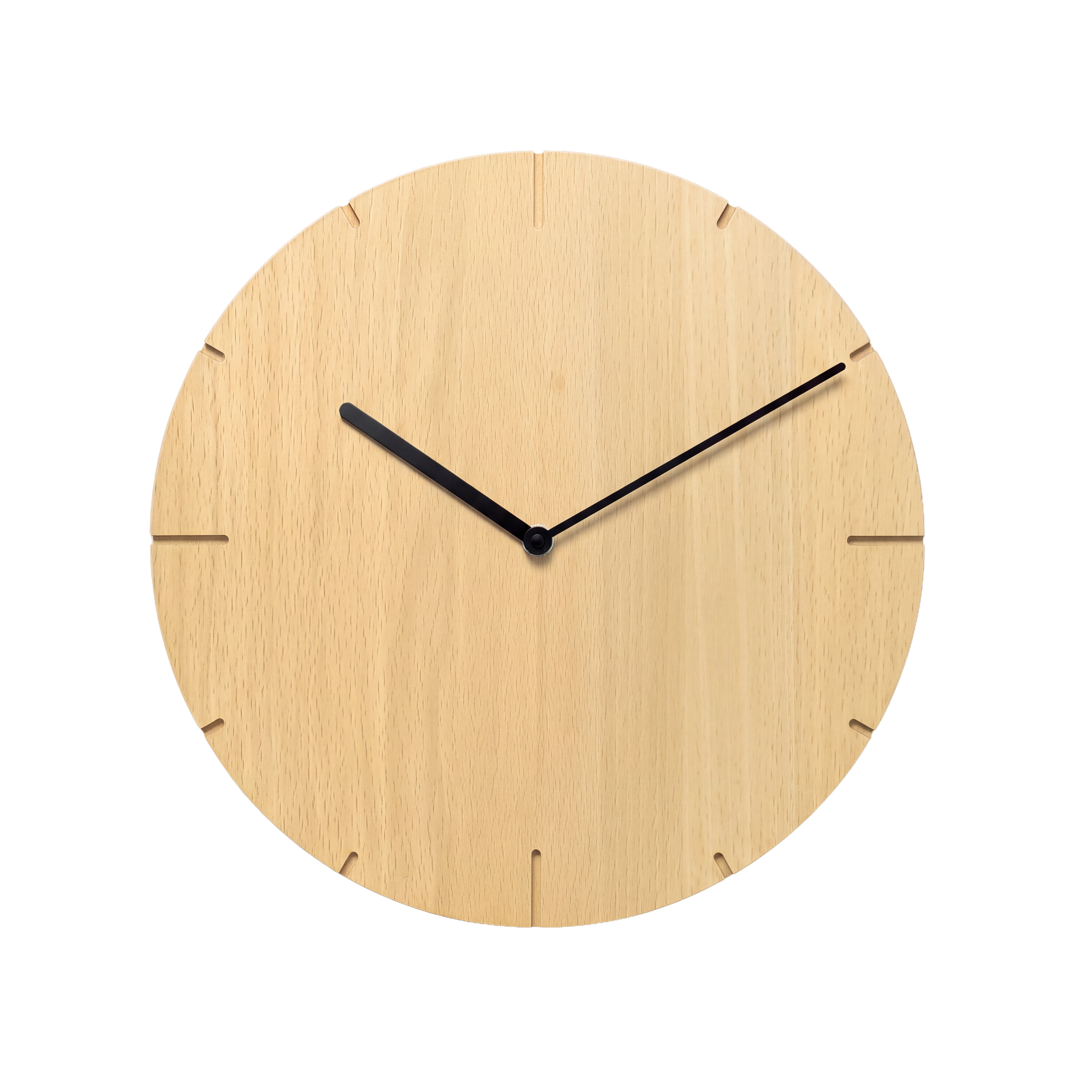 AMS natuhr Quarz-Wanduhr Solide, Buche W8002B