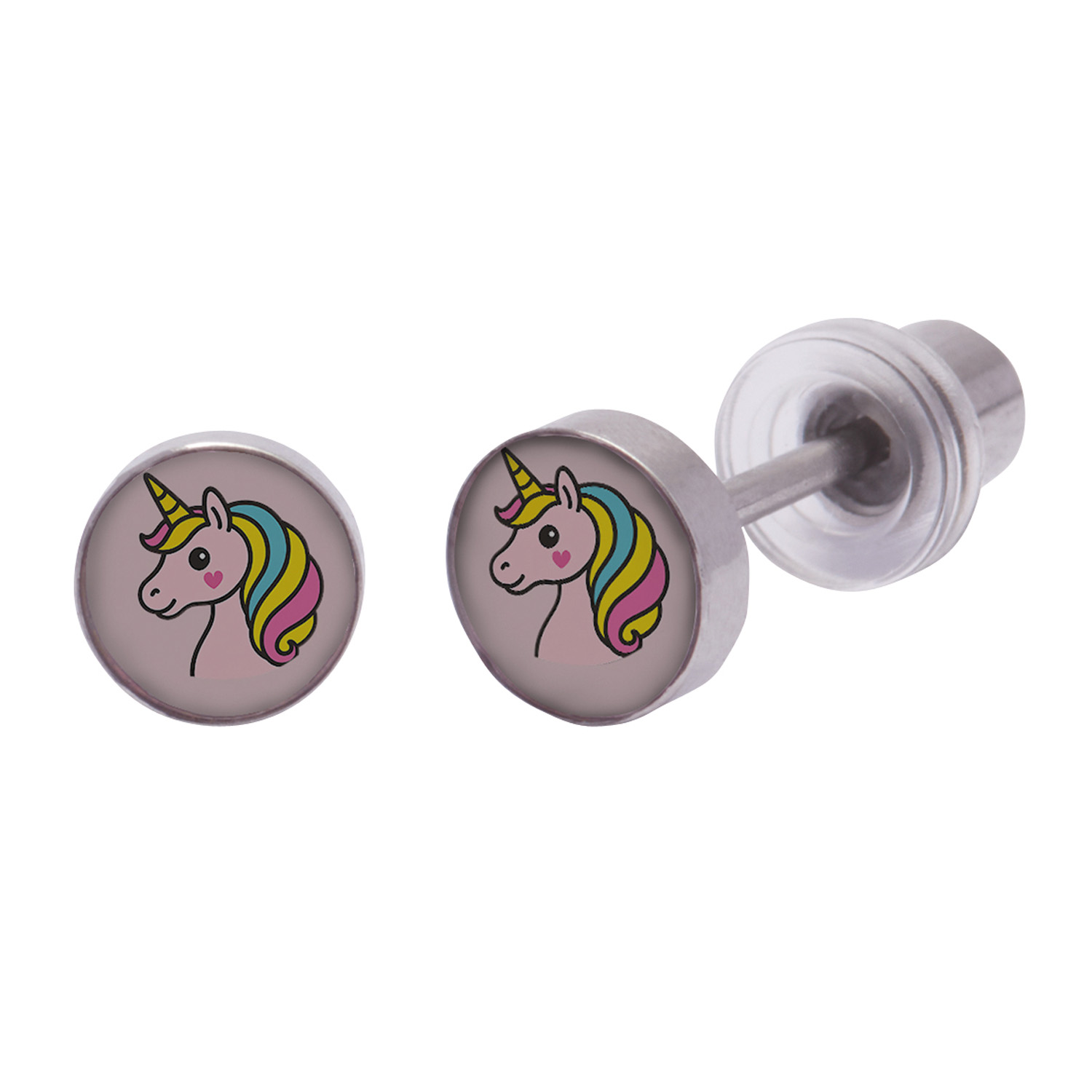 Ohrlino Erstohrstecker Einhorn-Motiv 5mm