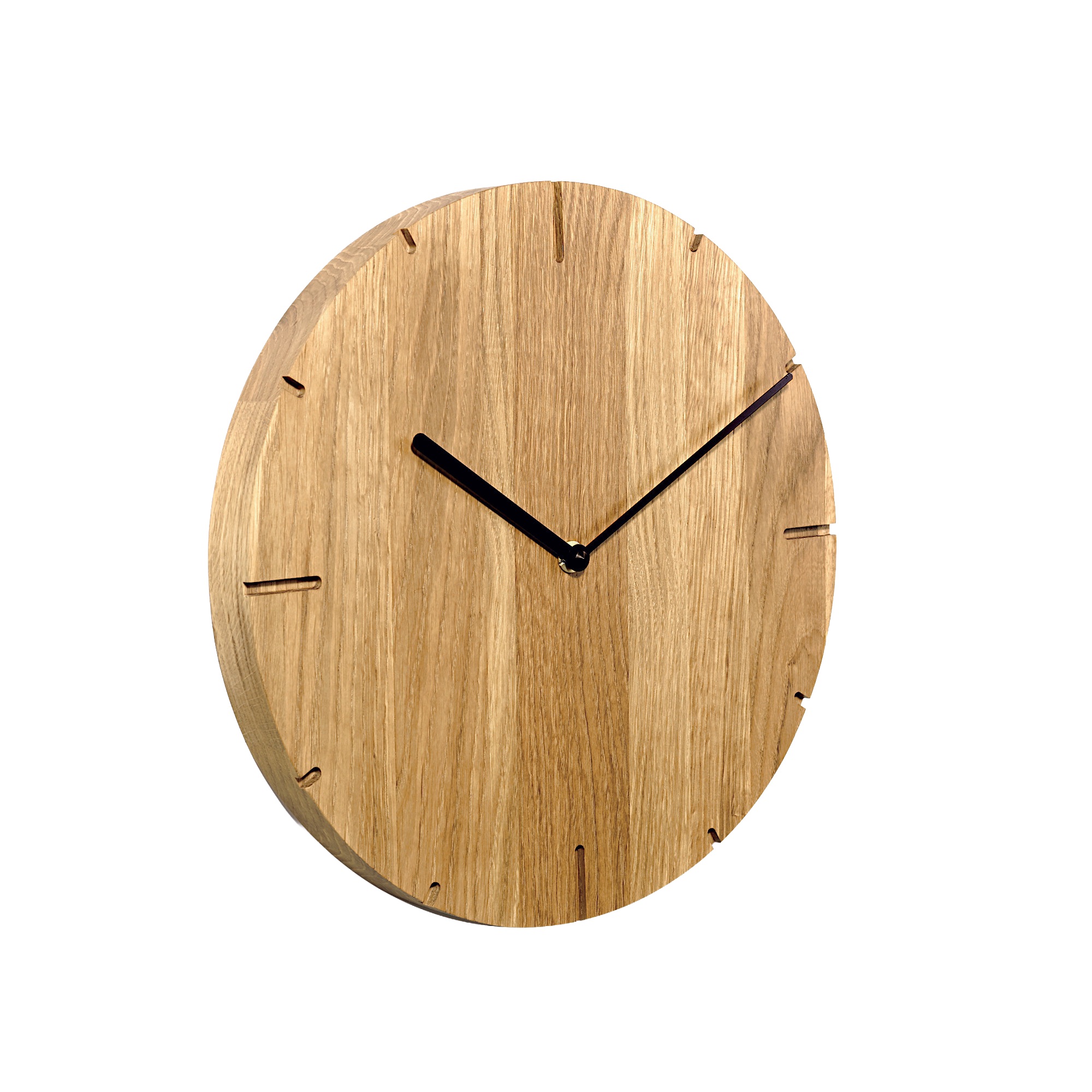 AMS natuhr Quarz-Wanduhr Solide, Eiche W8002