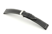 Bracelet-montre en cuir Del Mar 20 mm noir