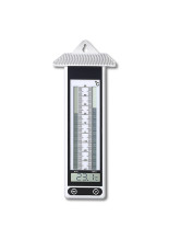 Max-min thermometer for indoors and outdoors, white