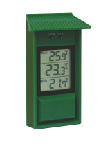 Max-min thermometer for inside and outside, green
