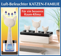 Humidifier cat family for a pleasant room climate