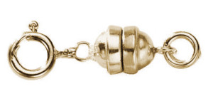 Magnetverschluss mit Federring, Silber 925/ vergoldet