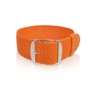 Bracelet-montre en perlon orange, 18mm
