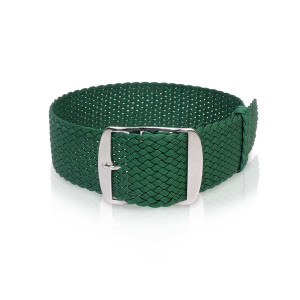 Bracelet-montre en perlon vert, 18mm