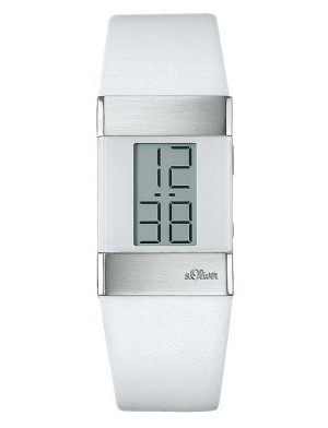 s.Oliver bracelet-montre en cuir blanc SO-1286-LD