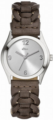 s.Oliver bracelet-montre en cuir brun SO-1616-LQ