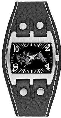 s.Oliver bracelet-montre en cuir noir SO-1893-LQ