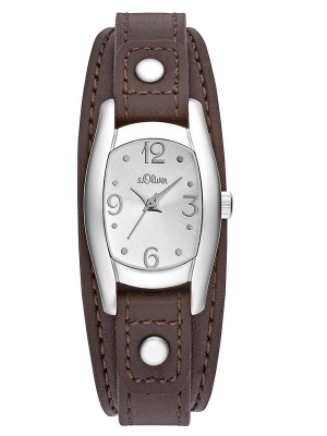 s.Oliver bracelet-montre en cuir brun SO-3101-LQ
