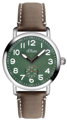 s.Oliver bracelet-montre en cuir brun SO-2926-LQ