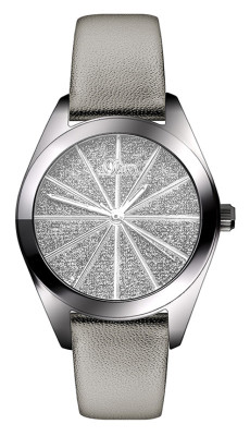 s.Oliver bracelet-montre en cuir argenté SO-2921-LQ