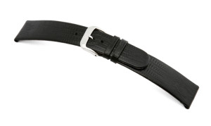 Lederband Santa Cruz 18mm schwarz mit Teju-Eidechsenprägung