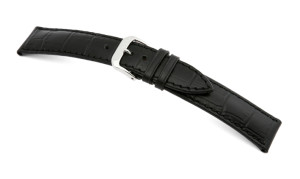 Lederband Jackson 19mm schwarz mit Alligatorprägung