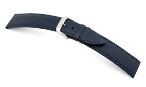 Bracelet-montre en cuir Arezzo 20mm bleu océan, lisse