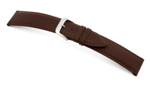 Bracelet-montre en cuir Arezzo 19mm moka, lisse