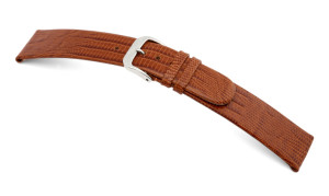 Bracelet-montre en cuir Santa Cruz 14mm cognac avec marque de lézard de Teju
