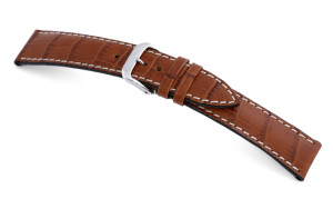 Bracelet-montre en cuir Tupelo 16mm cognac avec marque d'alligator