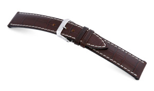 Bracelet-montre en cuir Tupelo 16mm moka avec marque d'alligator