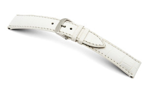 Bracelet-montre en cuir Jackson 22mm blanc avec marque d'alligator