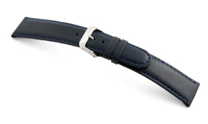 Bracelet-montre en cuir Phoenix 12mm bleu océan lisse XL