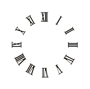 Zahlensatz römische Zahlen Messing schwarz lackiert L=10mm
