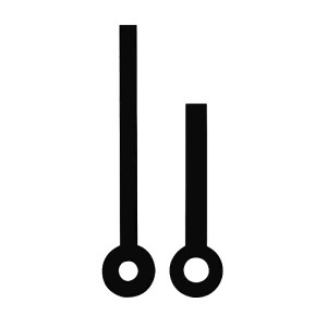 Zeigerpaar für Quarzuhren Balken schwarz poliert Minutenzeiger-L:31mm