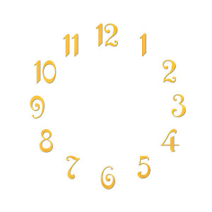 Ziffernsatz arabische Zahlen Messing gelb für Quarzuhren ,mechanische Uhren L:20mm