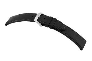Bracelet-montre en cuir biologique Fairfield 16 mm noir