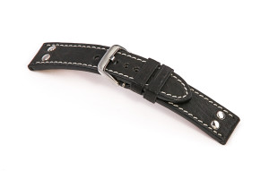 Bracelet en cuir Rockford 24 mm noir