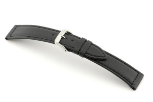 Bracelet cuir Laguna 24 mm noir étanche