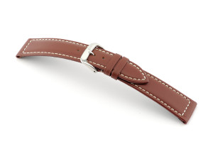 Bracelet-montre en cuir Del Mar 18 mm acajou