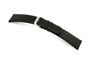 Bracelet-montre en cuir Merano 14mm noir lisse XL