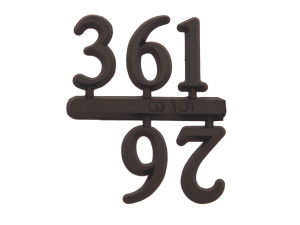 Jeu de chiffres 3-6-9-12 plastique 15mm noir chiffres arabes