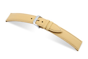 Bracelet-montre en cuir Arezzo 18mm sable, lisse