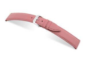 SELVA Lederband zum einfachen Wechseln 18mm rosa mit Naht - MADE IN GERMANY