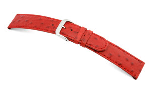 Bracelet-montre Dundee 16mm rouge avec grain d'autruche