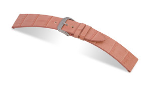 Bracelet-montre en cuir 14mm rosé avec marque d'alligator