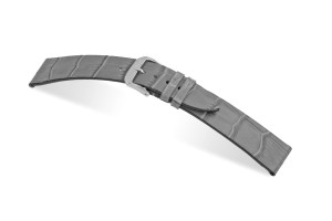 Bracelet-montre en cuir Charleston 18mm gris avec marque d'alligator