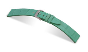 Bracelet-montre en cuir 16mm turquoise avec marque d'alligator