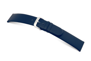 Bracelet-montre en cuir Merano 16mm bleu océan lisse XL
