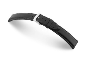 Bracelet en cuir Corona 24 mm noir