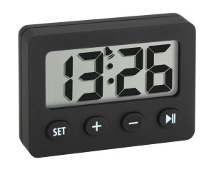 Réveil numérique avec minuterie et chronomètre, noir