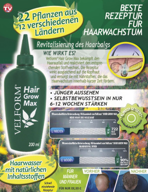 Velform Hair Grow Max - Produit pour la croissance des cheveux - 200ml