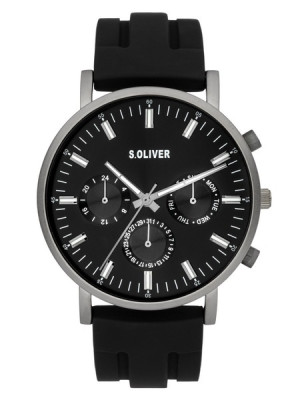 s.Oliver SO-4063-PM Silicone noir 22mm