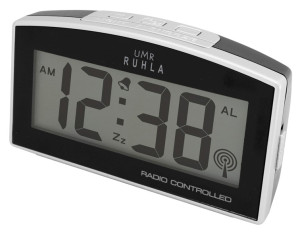 Réveil radio UMR avec grand écran LCD, noir