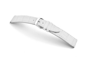 Bracelet cuir Tampa 22mm blanc avec gaufrage alligator